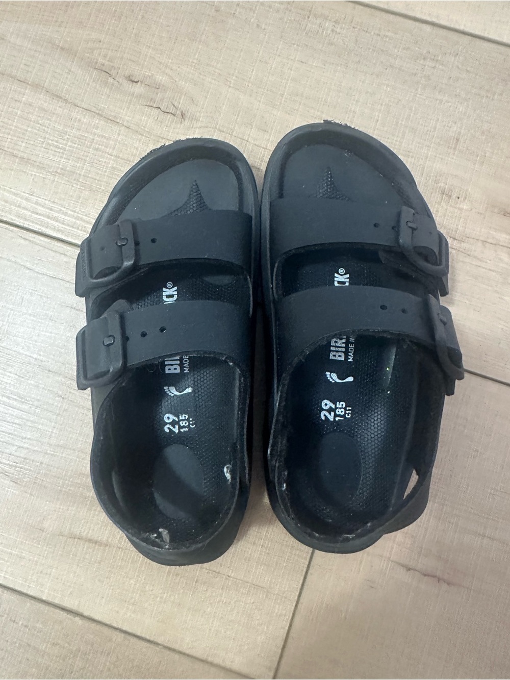 Birkenstock Kids Black Two-Strap EVA Sandals